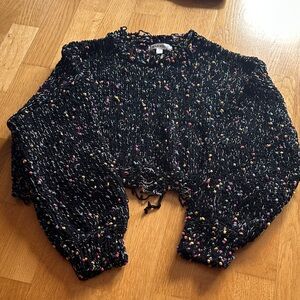 Wild Honey speckled distressed cropped sweater